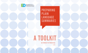 Cover image of Preparing Plain Language Summaries: A Toolkit
